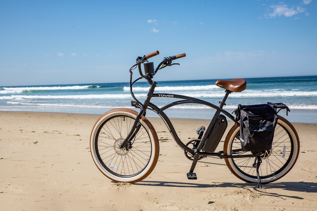 砂浜に停めたビーチクルーザー｜キャリア取付のベース車両