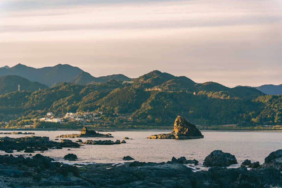 西湘の海岸線と朝の海