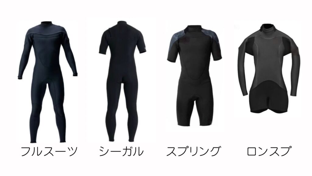 ウェットスーツの種類